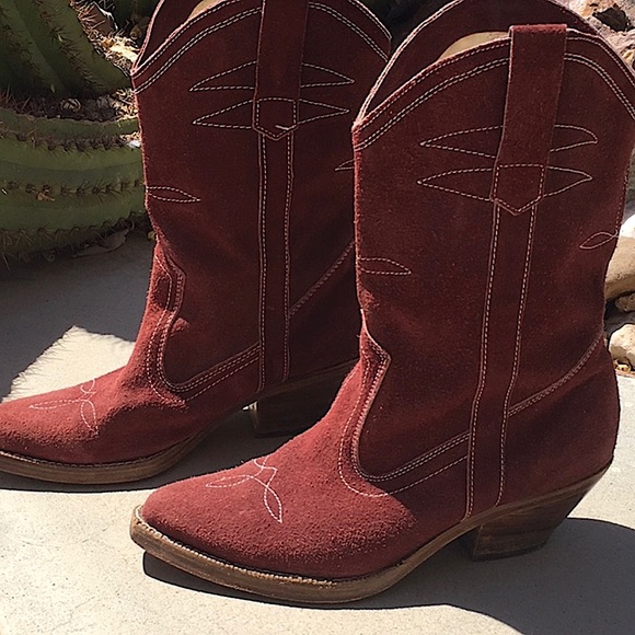 Delmar Imports Shoes Suede Cowgirl Boots Authentic And Vintage 7s